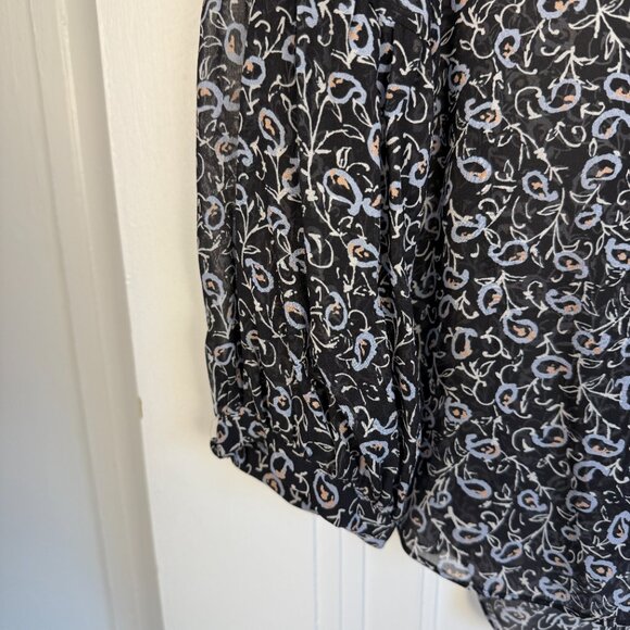 Veronica Beard Semi-Sheer Silk Print Blouse - Size 10 - Picture 4 of 9